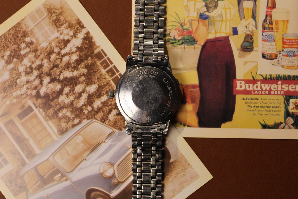 Zodiac Sea Wolf 1750B, Ref. 722-946, White Dial / Baby Blue & Black Bezel