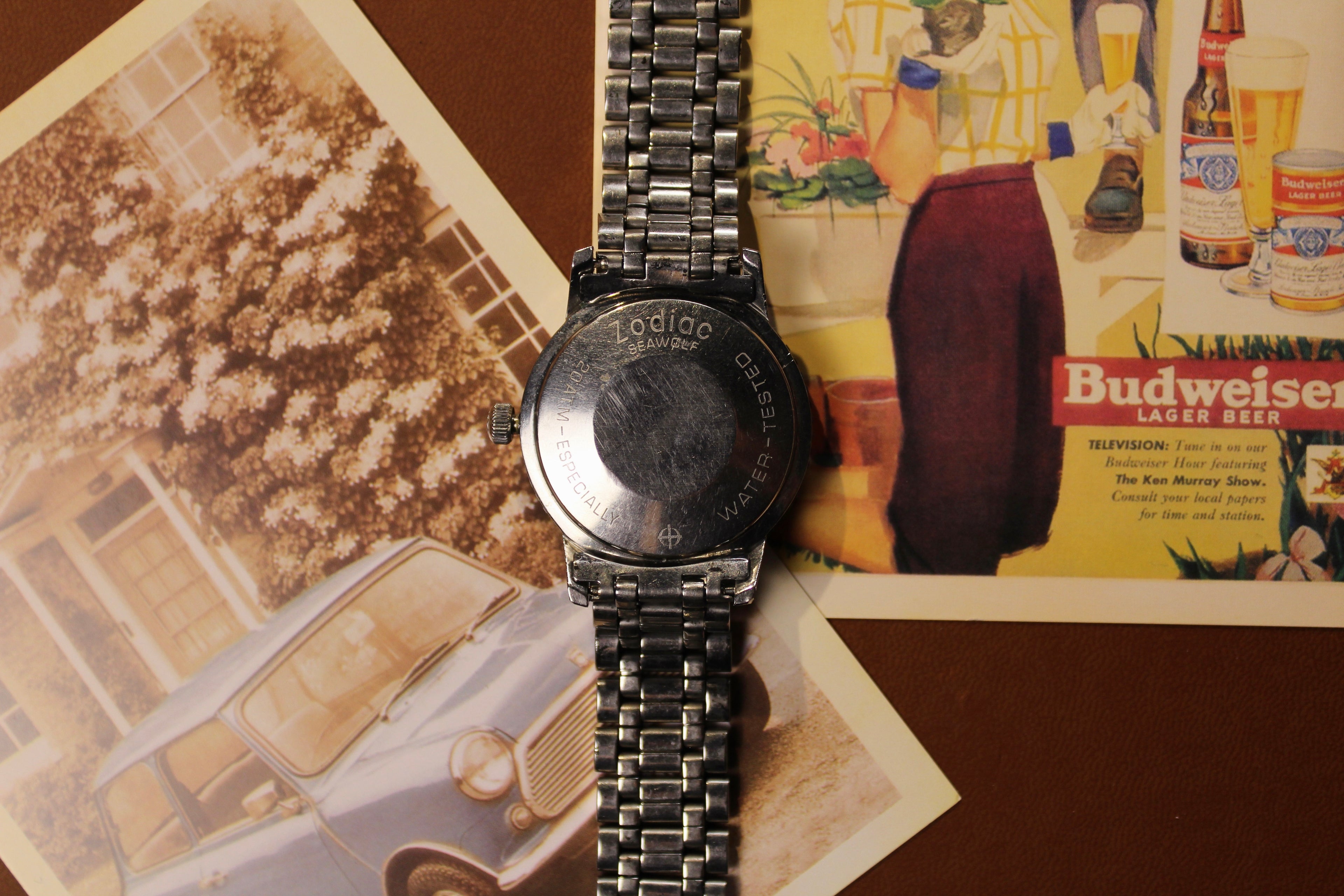 Zodiac Sea Wolf 1750B, Ref. 722-946, White Dial / Baby Blue & Black Bezel