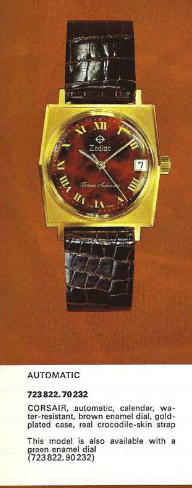 Zodiac Corsair, Ref. 732-822, Red Marble Dial Variant, circa 1970